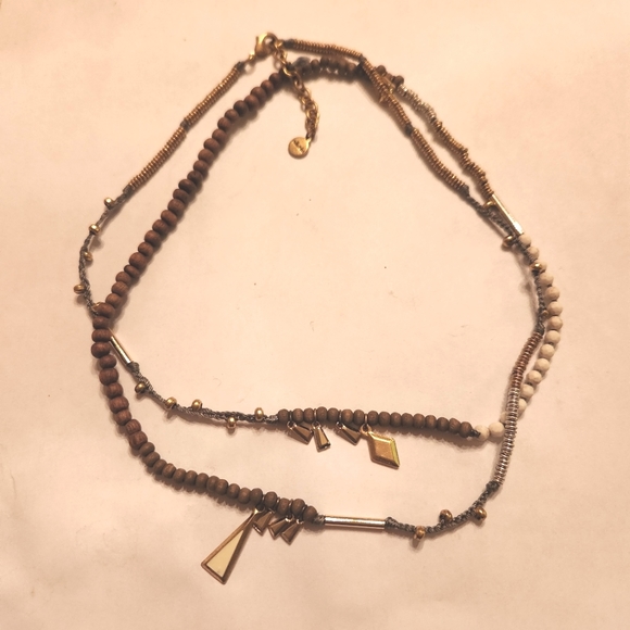 Retired stella and dot beaded earthtoned Reina necklace - Picture 4 of 4